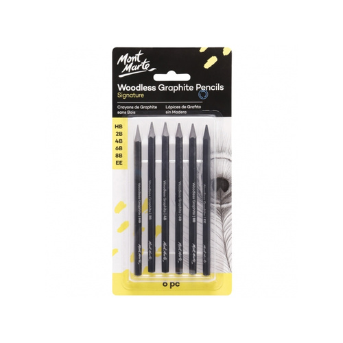 Mont Marte Woodless Graphite Pencils Set of 6