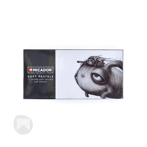 Micador Artist Soft Pastels Pack of 12 - Greys
