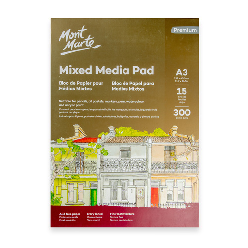 Mont Marte Mixed Media Pad A3 300gsm 15sht