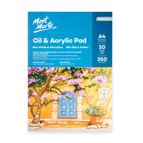 Mont Marte Oil & Acrylic Pad A4 350gsm 20sht