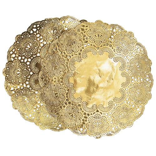 Metallic Gold 19cm Doilies Pack of 50