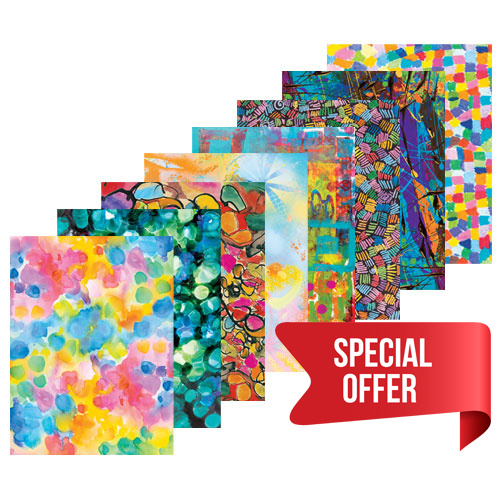 Pattern Paper Arty A4, 40 Sheets 8 Designs