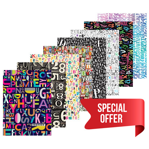 Pattern Paper Type A4, 40 Sheets 8 Designs