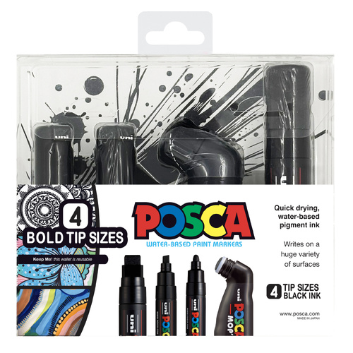 Posca Bold Set of 4 - Black