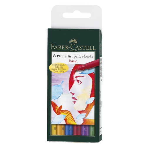 Faber Castell PITT Artist Pens Set of 6 Basic Colours