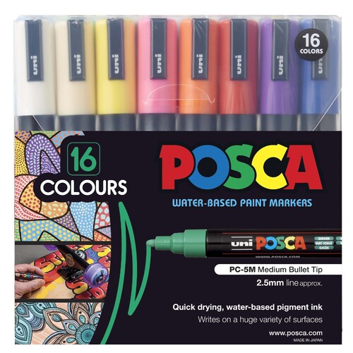 Uni Posca Marker Medium Set of 16 (2.5mm)
