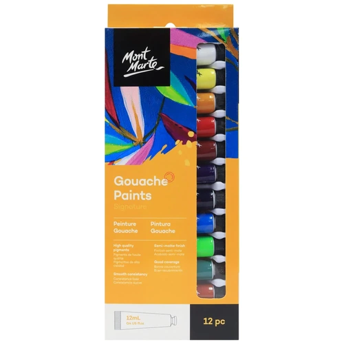 Mont Marte Gouache Paints Set of 12 x 12ml