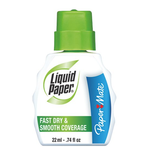 Paper Mate Liquid Paper Correction Fluid, Fast Dry & Smooth Coverage,  White, Pack of 3
