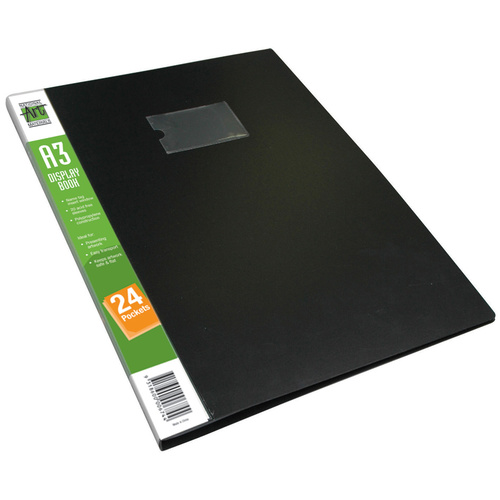 Black Polypropylene Presentation Book A3 x 24 Pockets
