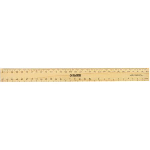 Osmer Lacquered Wooden Dual Scale Ruler 30cm