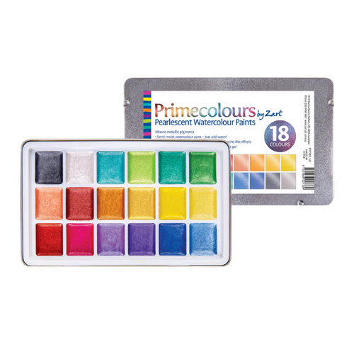 Primecolours Pearlescent Watercolour Paint Set of 18