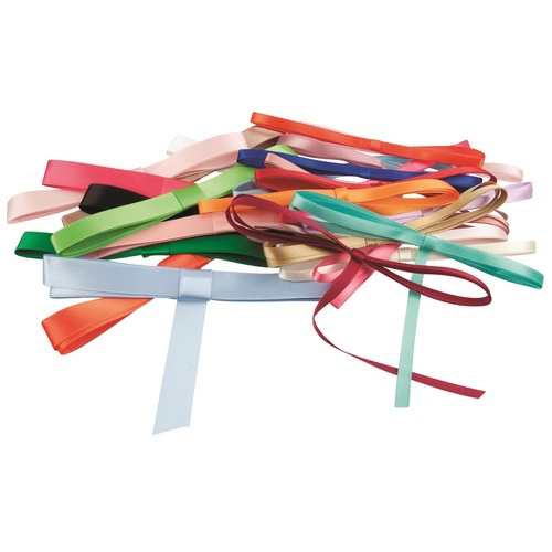 Ribbons Assorted Sizes and Colours Pack of 36