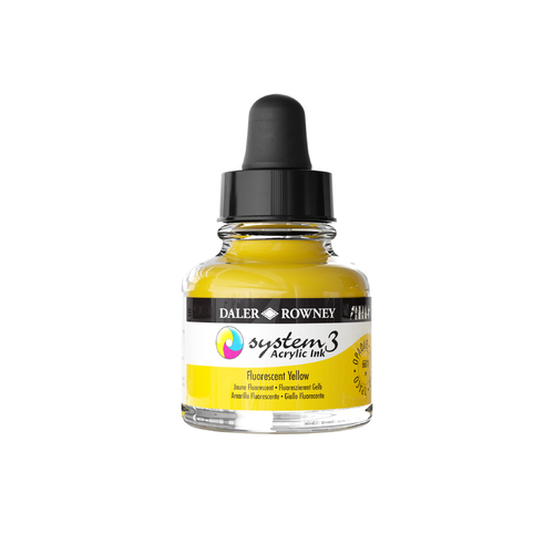Daler-Rowney System3 Opaque Drawing Ink 29.5mL Fluorescent Yellow
