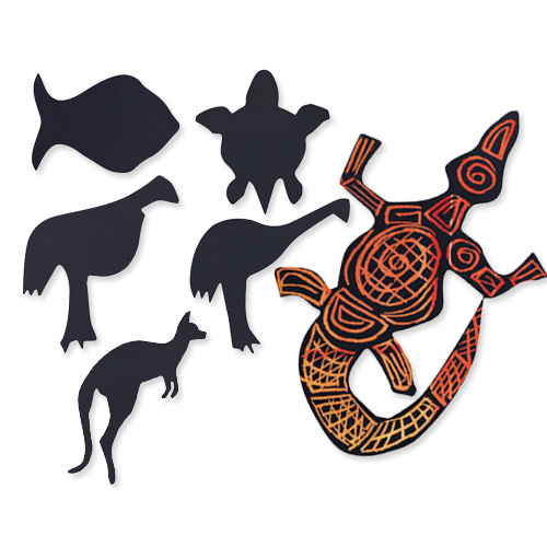 Black, Yellow & Red Reveal Scratch Art - Australian Animals Pack of 30 w/  Scrapers - Zart