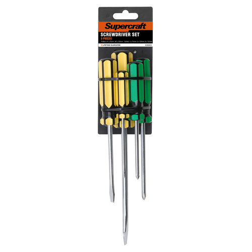 Supercraft Screwdriver Set of 5 Phillips & Slotted Heads