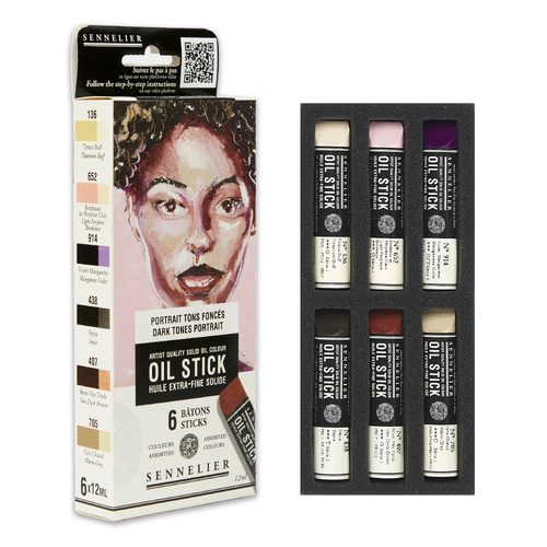 Sennelier Mini Oil Stick Set of 6 - Dark Tones