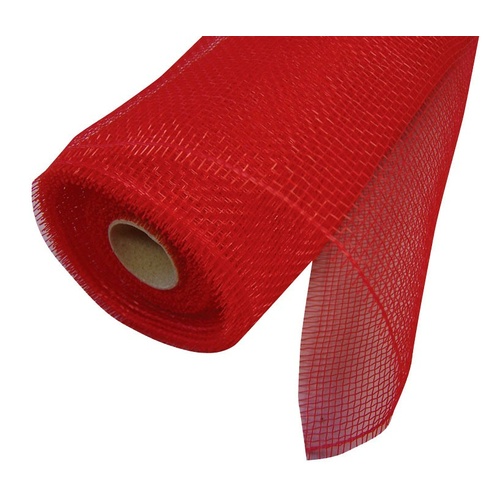 Floral Square Mesh Rolls 53cm x 9m Red
