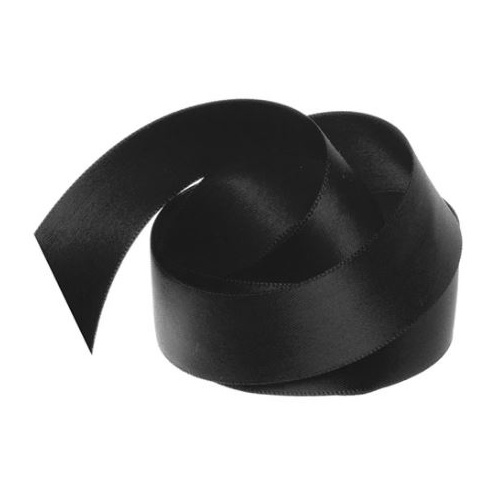 Satin Ribbon 25mm Black 30m Roll