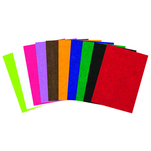 Stiffened Felt Sheets A3 Assorted 10 Pack - Zart