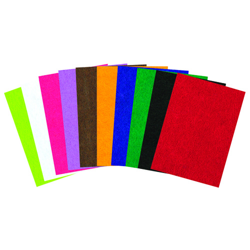 Stiffened Felt Sheets A3 Assorted 10 Pack