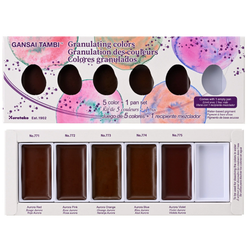 Kuretake Gansai Tambi Granulating Watercolours 5pk