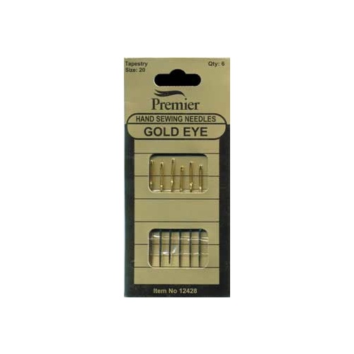 Gold Eye Tapestry Needle Size 20, packet of 6