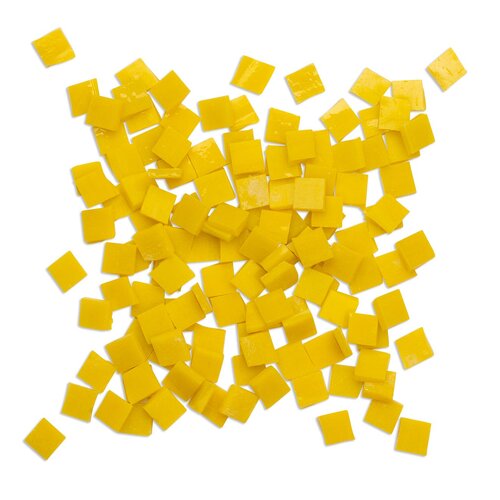 Mandala Art Mosaic Glass Tiles 1kg 2.5 x 2.5cm Banana Yellow