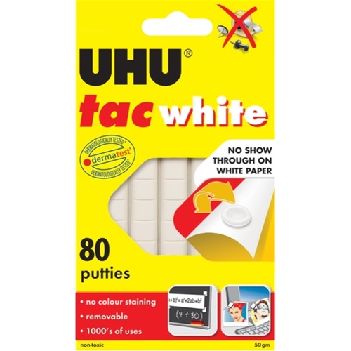 UHU Tac Adhesive 50g White (80 Putties)