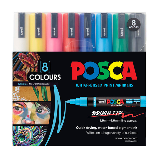 Posca Brush Tip Set of 8