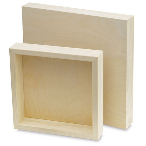 Unprimed Cradle Boards 2.5cm depth. 10 x 10cm (WSL)