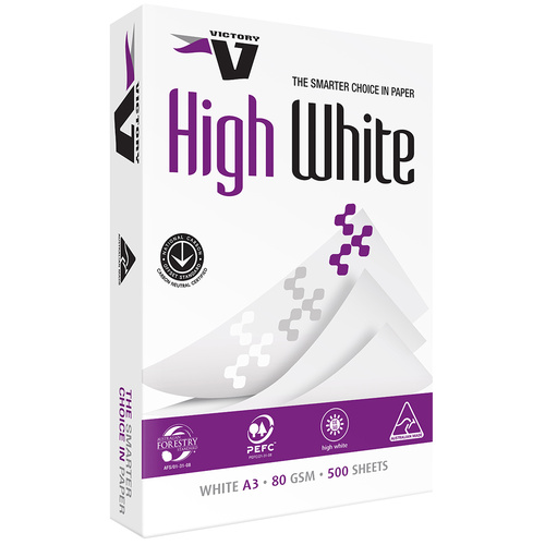 Victory A4 High White Copy Paper 80gsm pack of 500 Sheet