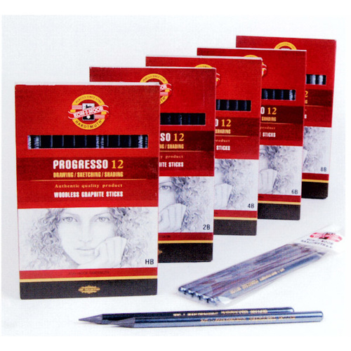 Woodless Graphite Pencils Progresso Box of 12 - 4B