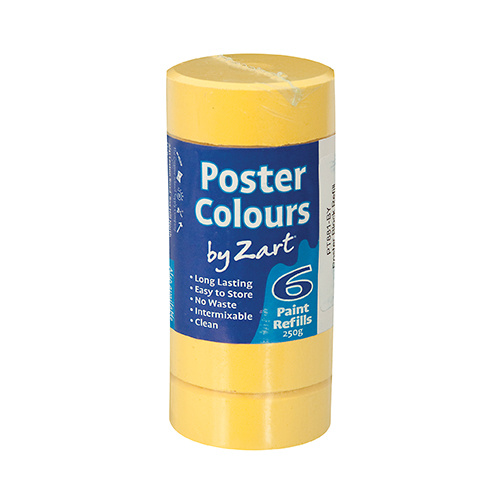 Zart Poster Colour Powder Paint Refill Brilliant Yellow Pack of 6